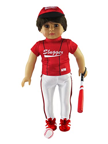 Red Baseball Uniform for 18-Inch Dolls T53425