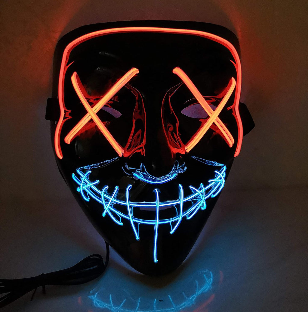 Blue Sound Induction Light Up Halloween Mask D6331