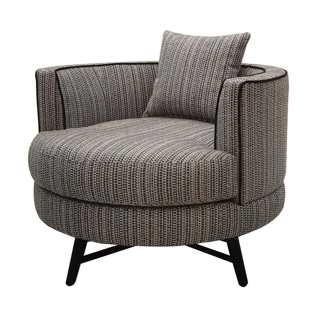 Modern Multi-Stripe Swivel Chair with Metal Base C840494