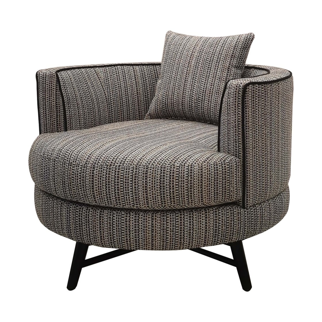 Modern Multi-Stripe Swivel Chair with Metal Base C840494