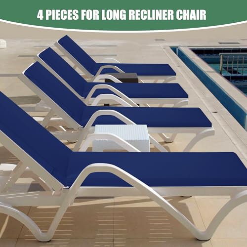 Waterproof Fade Resistant Outdoor Chaise Lounge Cushions Set of 2 Teal 72 x 21 x 3 Inch Z68589
