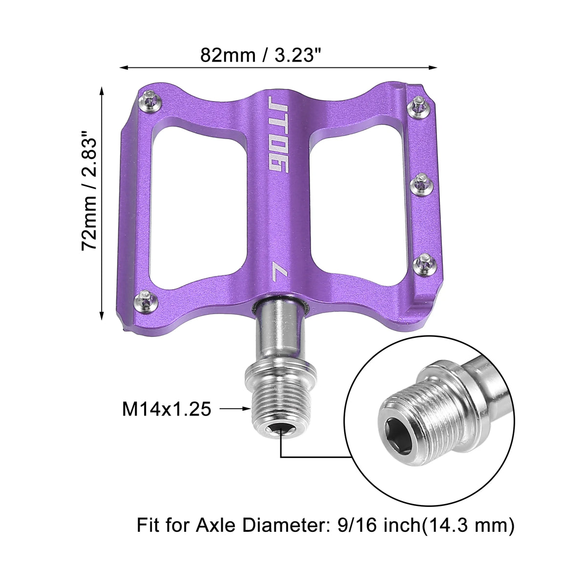 Purple Aluminum Alloy Rear Foot Peg Footrests Fit 9/16 Inch Axles MTB Bike R685