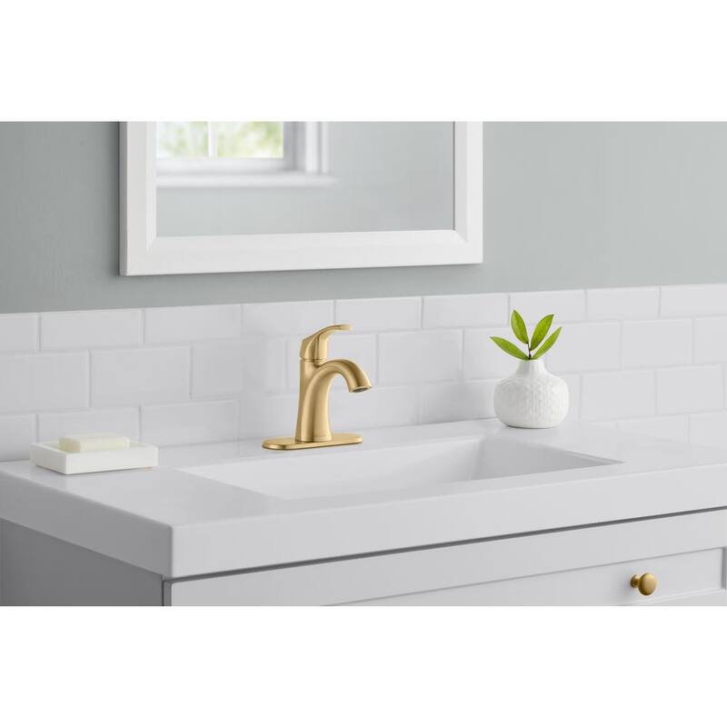 Single Handle Single Hole Bathroom Faucet Matte Gold T6536