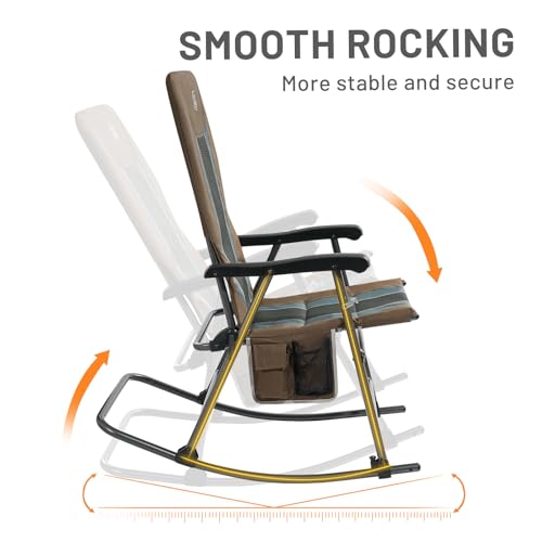 Foldable Padded Rocking Chair Set of 2 Brown T453172