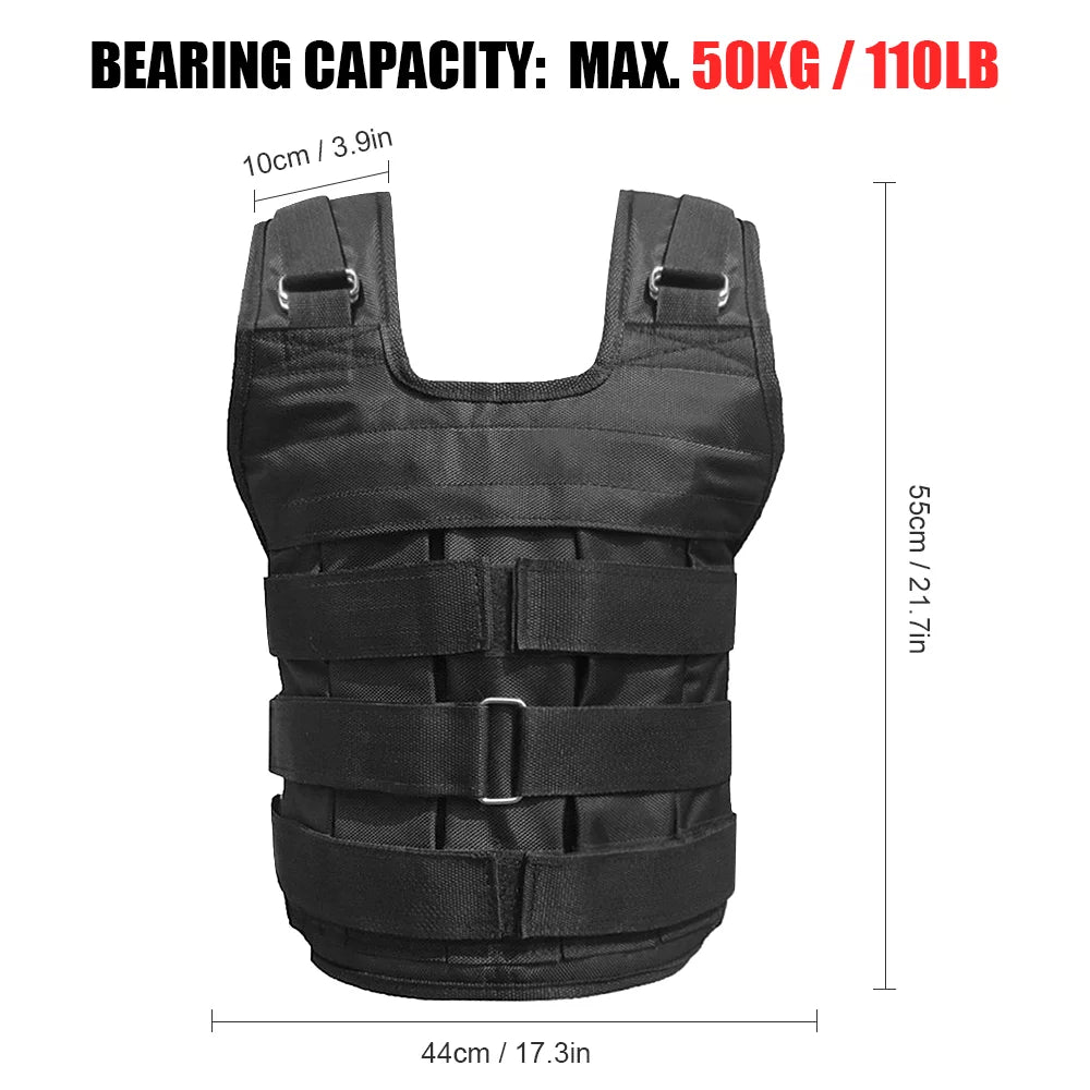 Adjustable Weighted Vest Oxford Strength Training 110lb Max V5842