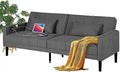 Button Tufted Upholstered Sofa Couch with 2 USB Charging Ports O763801