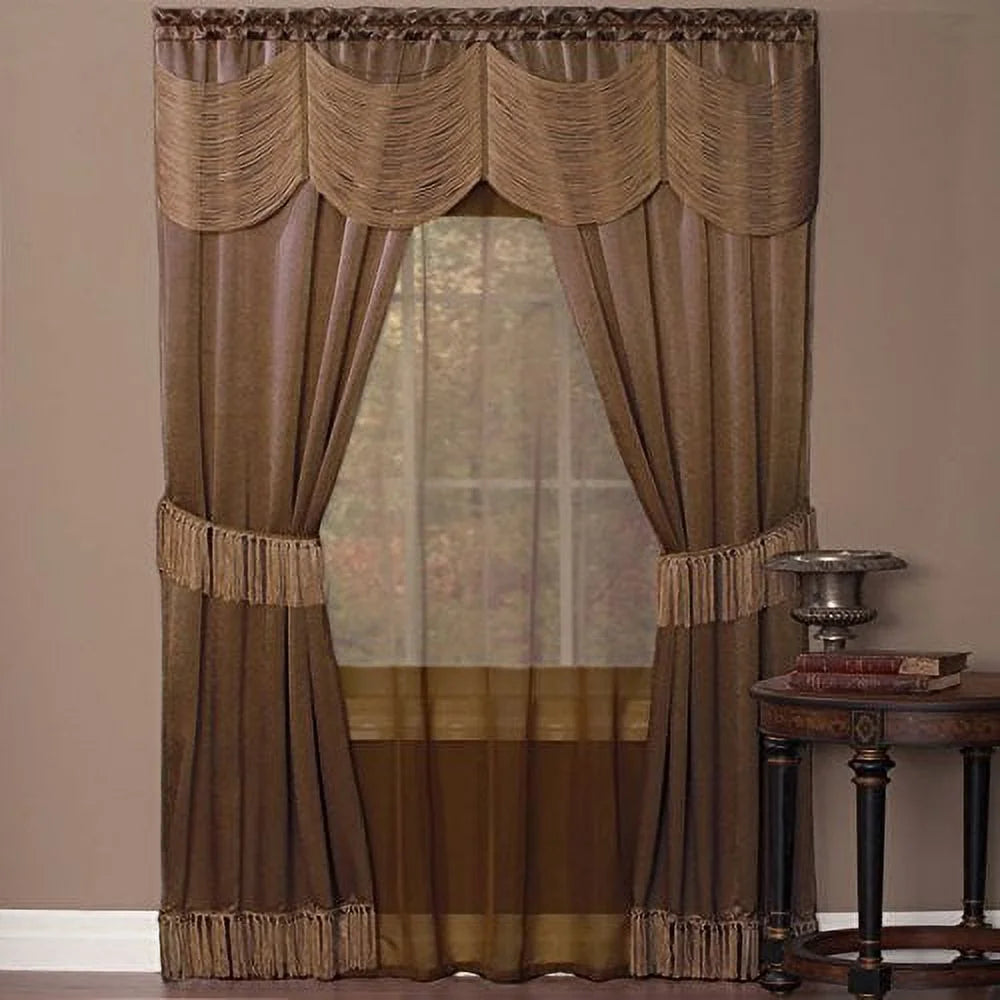 Burgundy Taupe 56" x 84" Window Panel P331