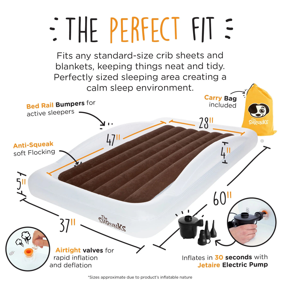 Toy Story Kids Inflatable Travel Bed with Safety Side Rails and Crib Sheet and Pillowcase Set W960291