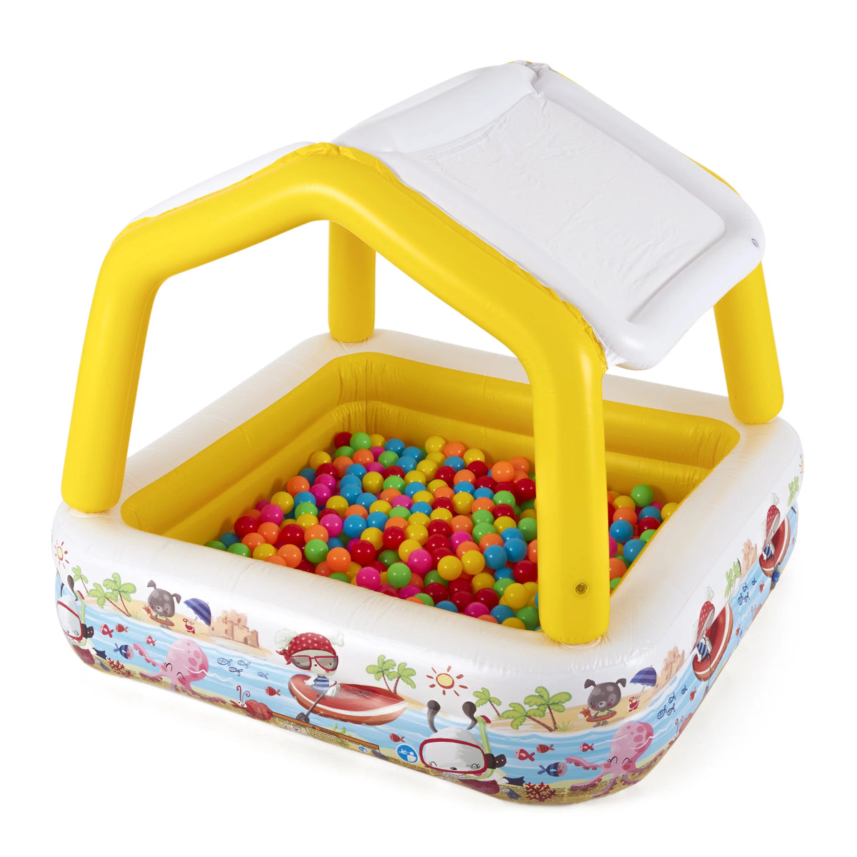 5ft x 48in Inflatable Kids Pool with Canopy U762206