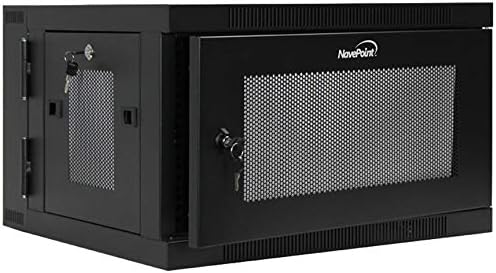 6U Wall-Mount Network Cabinet Enclosure, 450mm Depth, Hinged Back, Swing Gate Server Cabinet, Locks, Pre-Assembled, Perforated Front Door, Cable Management X707