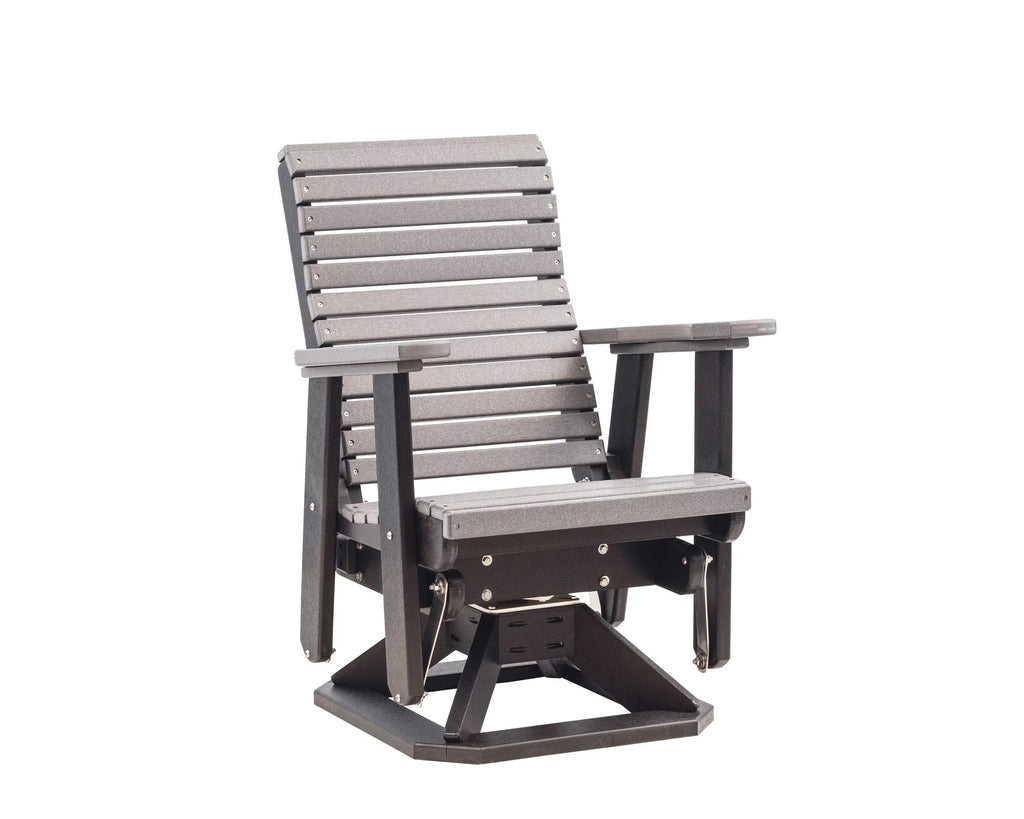 Dark Gray on Black Poly Outdoor Swivel Glider E50986