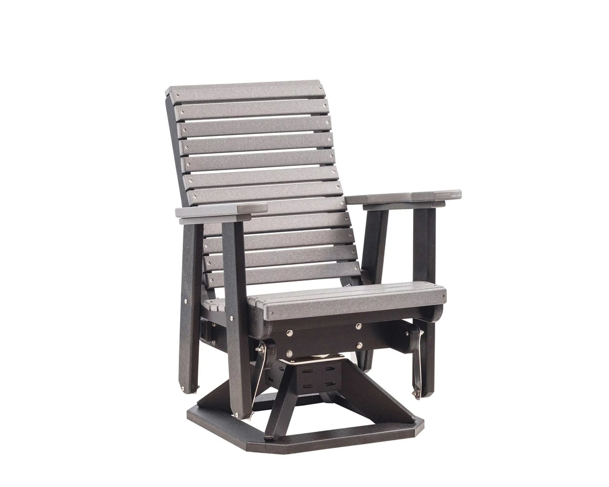 Dark Gray on Black Poly Outdoor Swivel Glider E50986