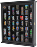 Cherry Finish Shot Glass Display Case with Glass Door R896
