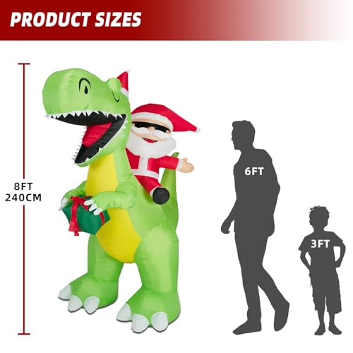 8FT Inflatable Witch Decorations with Built-in LED Lights D6355