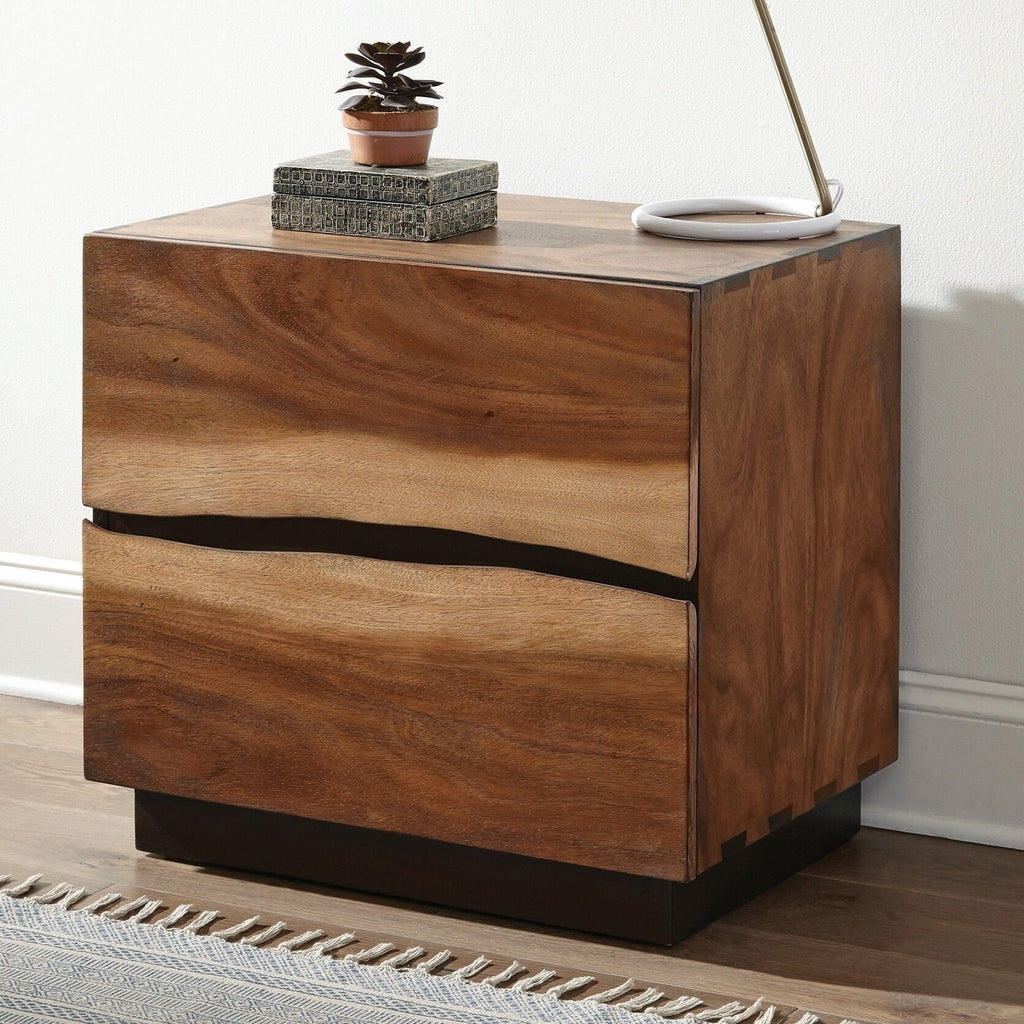 Smokey Walnut and Coffee Bean 2-drawer Nightstand K4500