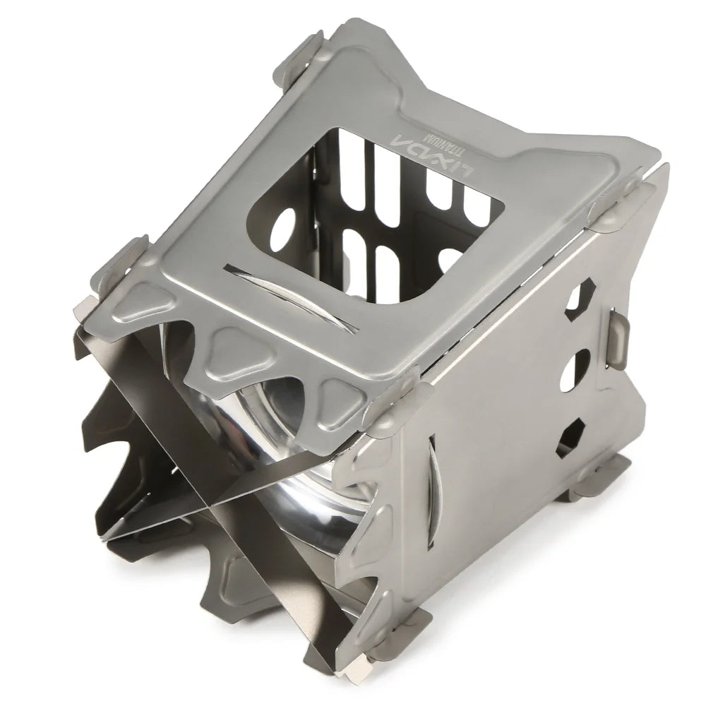 Ultralight Folding Camp Titanium Wood Cooking Stove S661660
