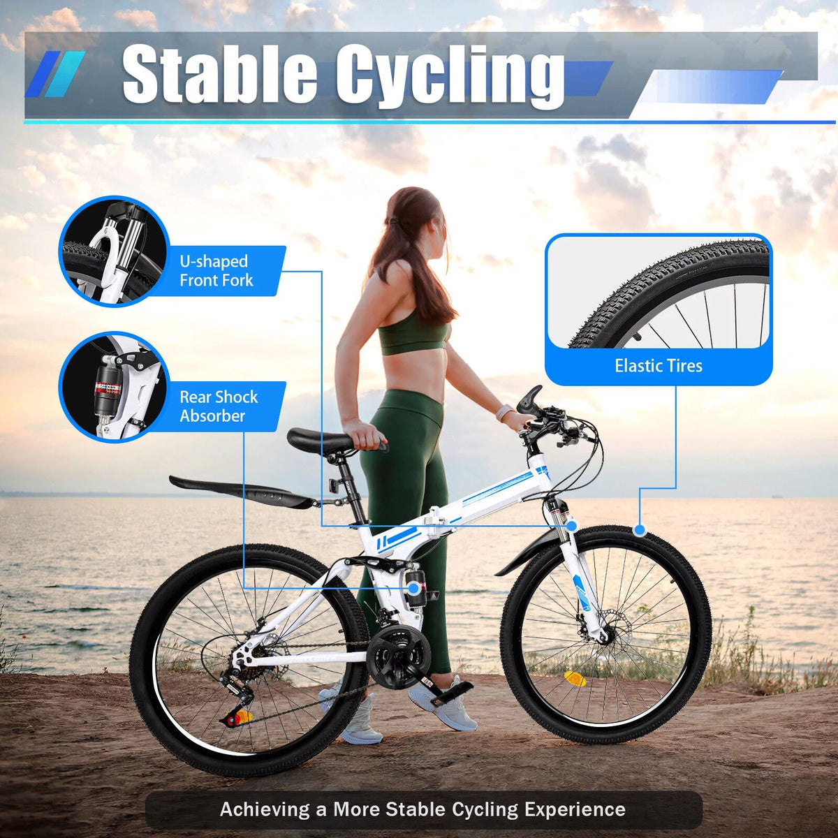26 21-Speed Folding Mountain Bike U6560