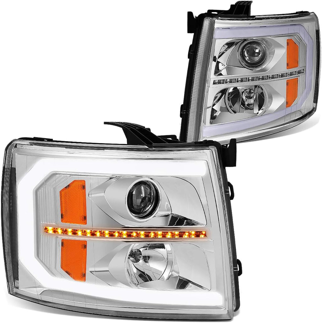 Smoke Lens LED Projector Headlights Assembly for Chevy Silverado O9902