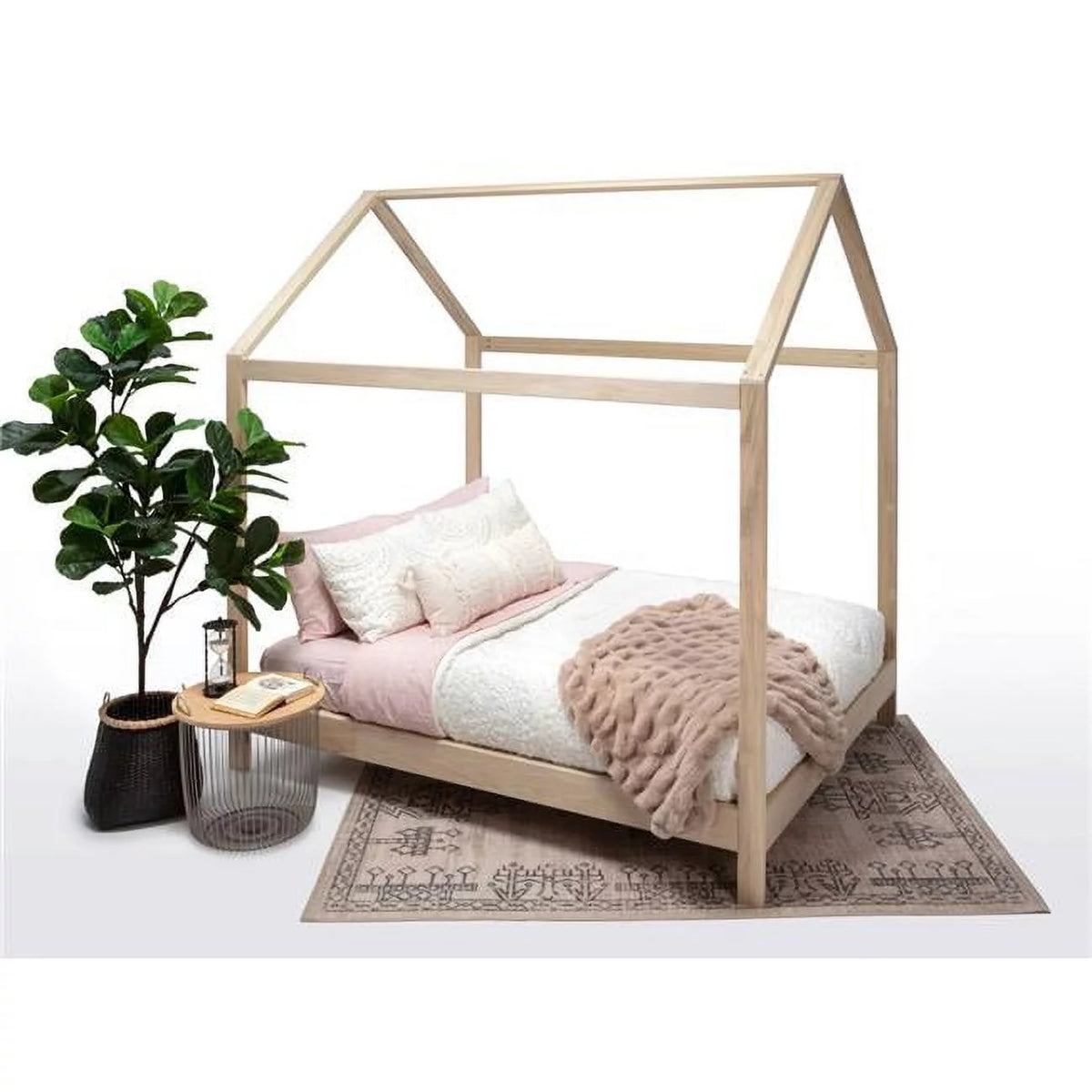 Queen Size House Bed with Raised Base W739342