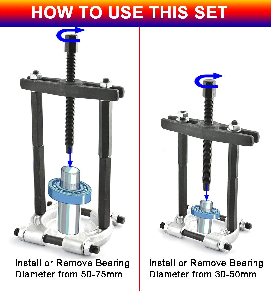 Bearing Puller Set 5 Ton Capacity, Bearing Separator Kit C461428