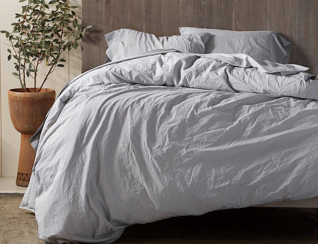 Organic Crinkled Percale Sheet Set Cal King Aegean Y3769