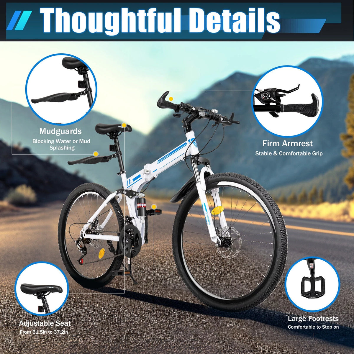26 21-Speed Folding Mountain Bike U6560
