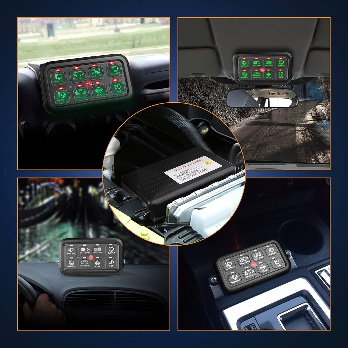 8 Gang Switch Panel with Touch Control and Harness K18612
