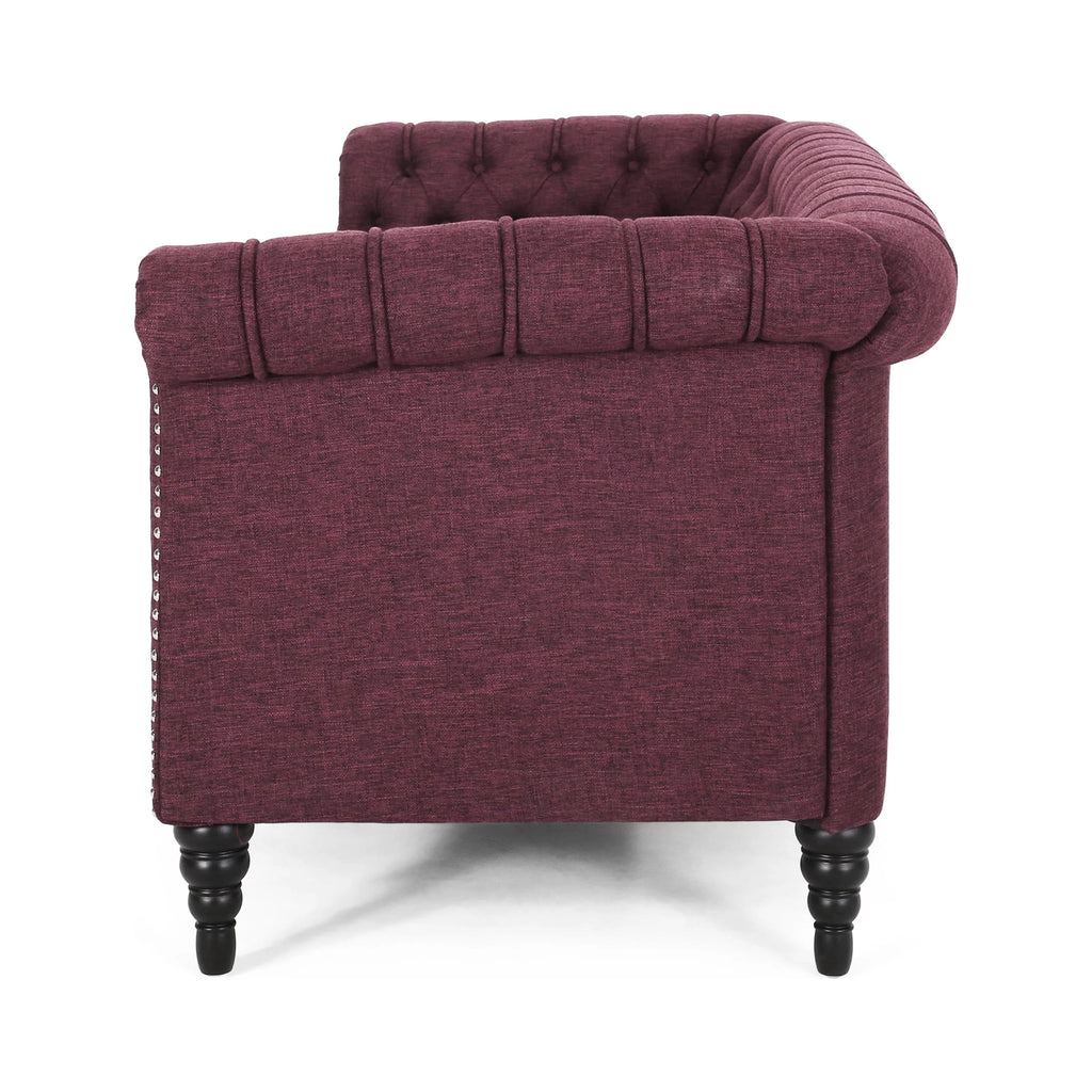 Slate Fabric Tufted 3 Seater Sofa E9202