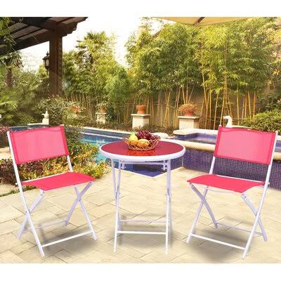 Red Steel Bistro Set I26062