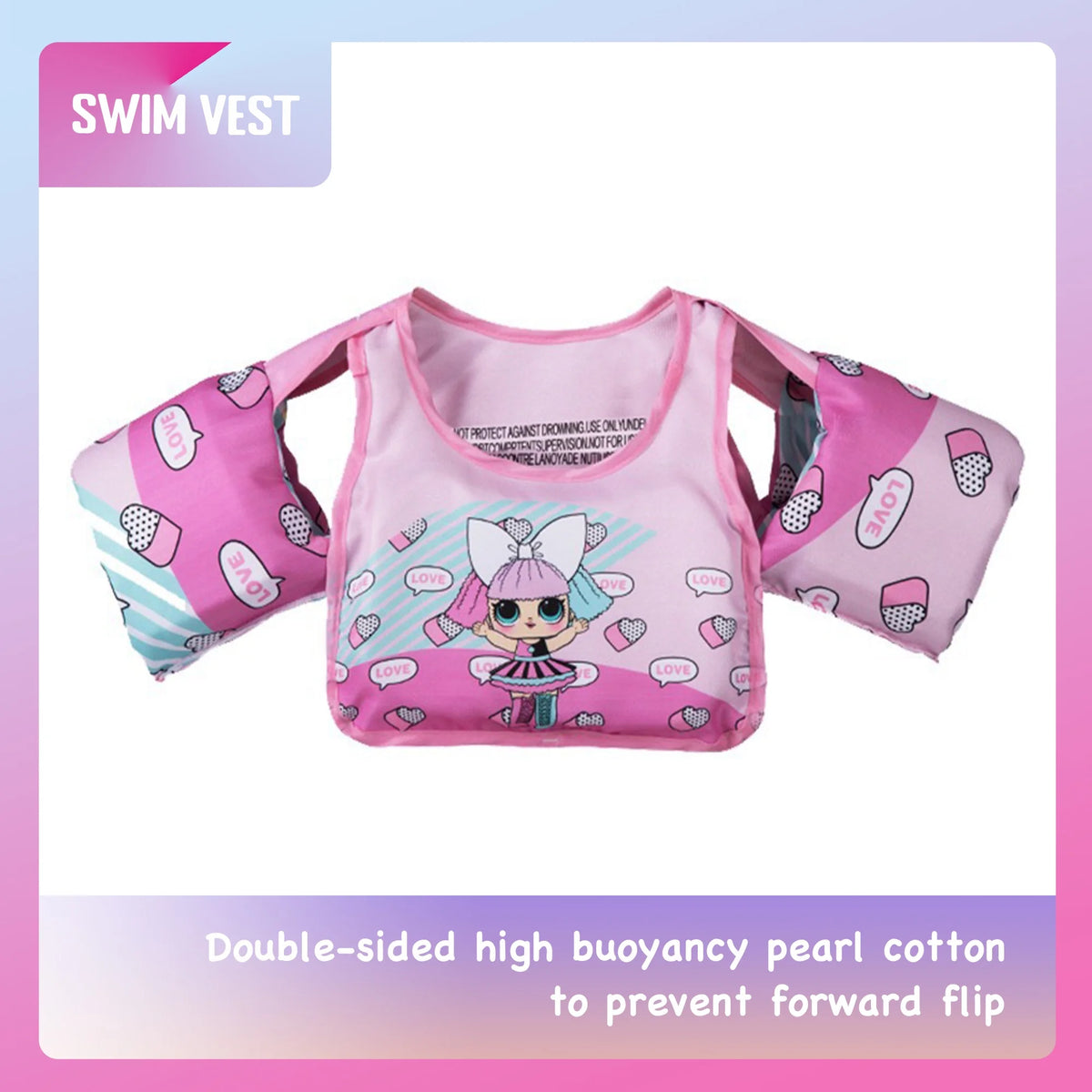 Kids Swim Vest Life Jacket with Shoulder Harness Arm Wings T439