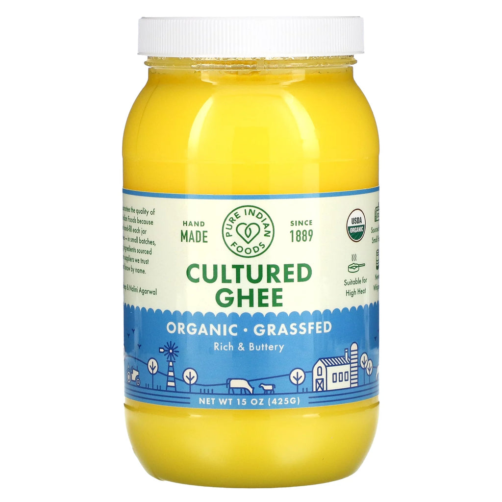 Organic Grass-Fed Cultured Ghee 15 oz Pack of 4 A208