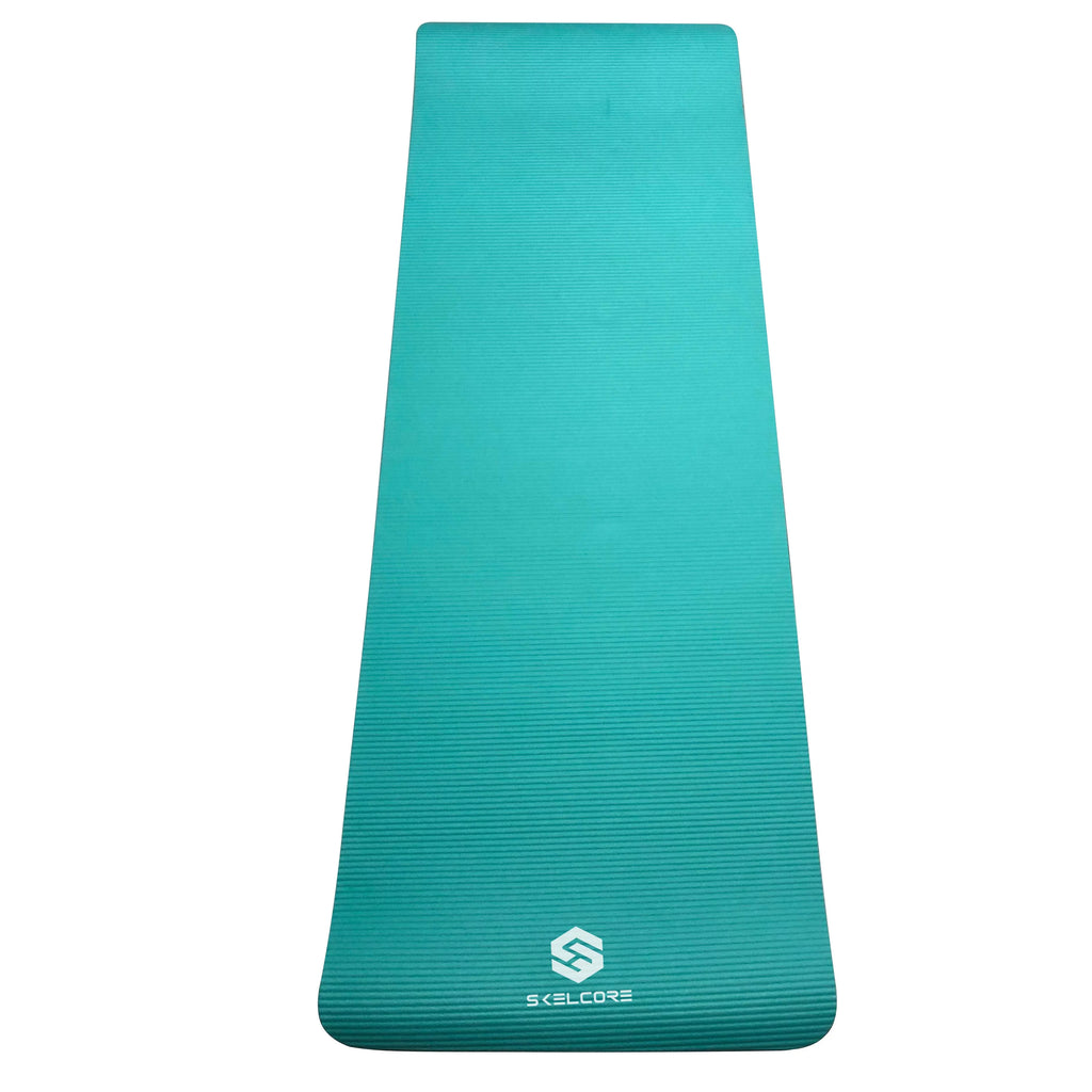 10mm Extra Long Non Slip Exercise Mat with Carrying Strap, Black Q66075