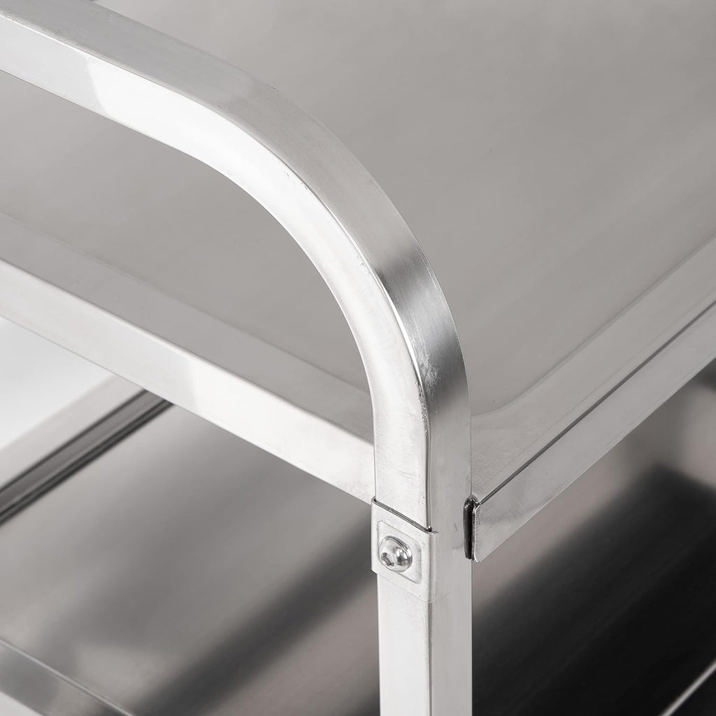 3 Shelf Stainless Steel Utility Cart, 400 Pound Capacity M94739