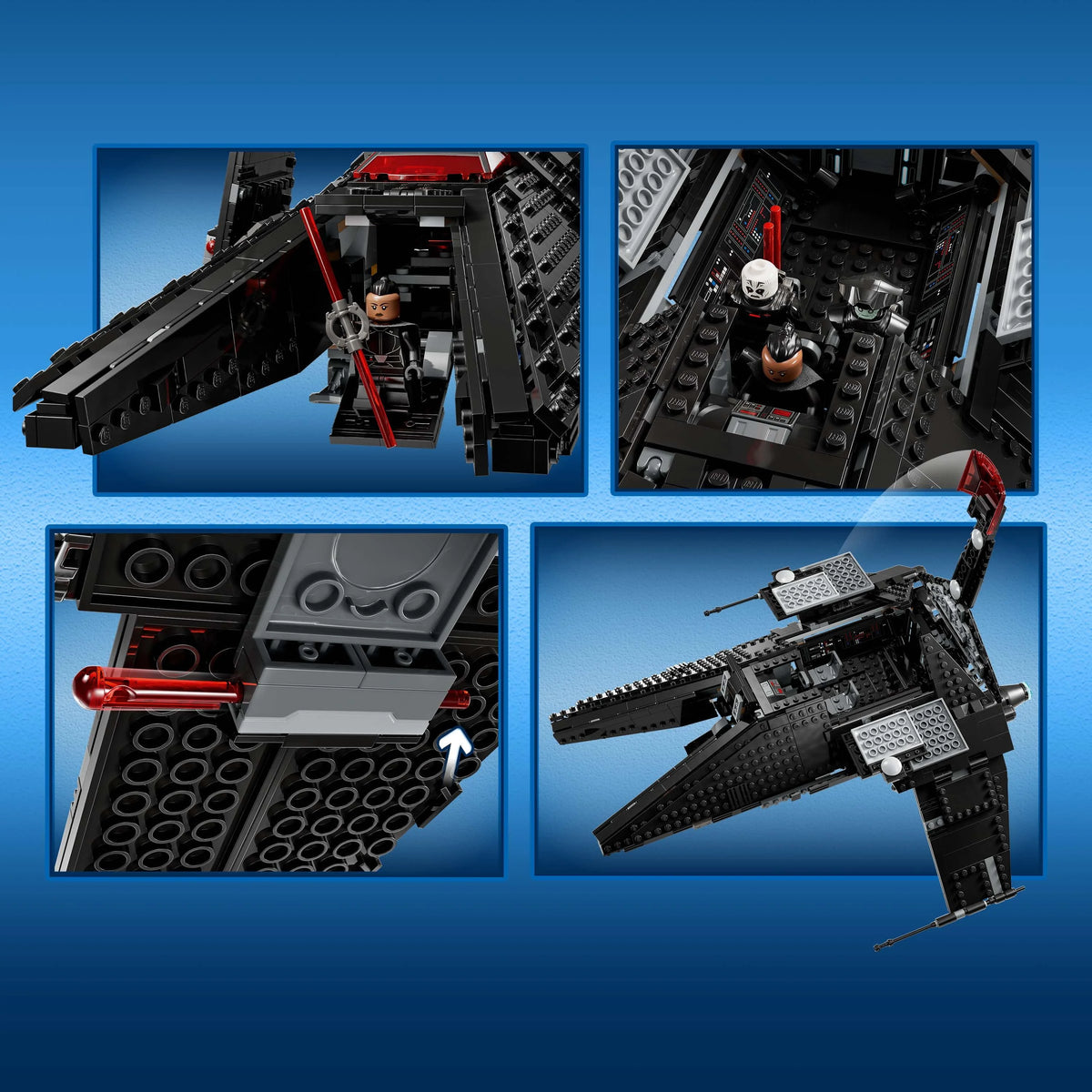 Buildable Toy Starship with Minifigure and Lightsabers P3853