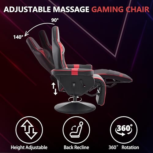 Black Blue Reclining Gaming Chair with Footrest R155220