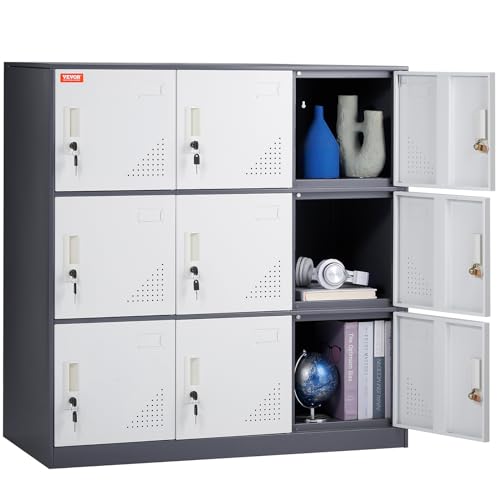 Gray Steel 9 Door Metal Locker with Card Slot S270115