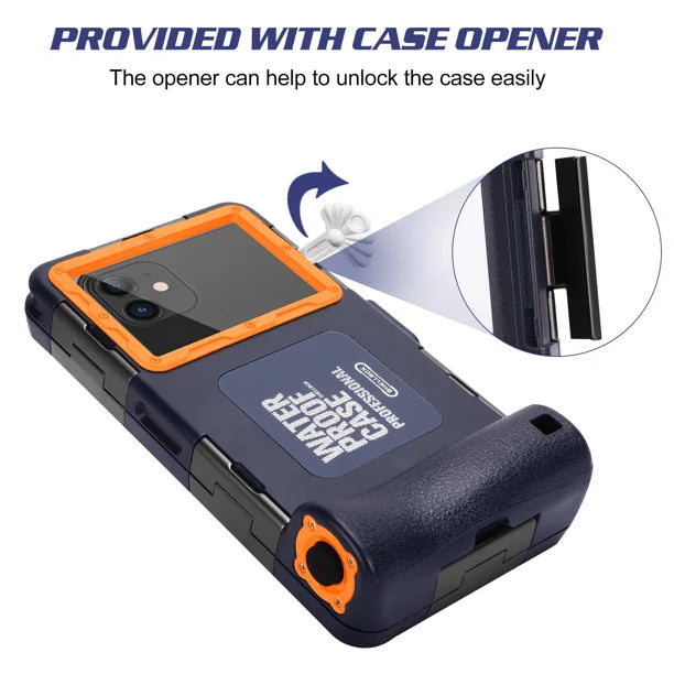 Waterproof Protective Case for Phones Up to 6.9 Inch with Lanyard H8519