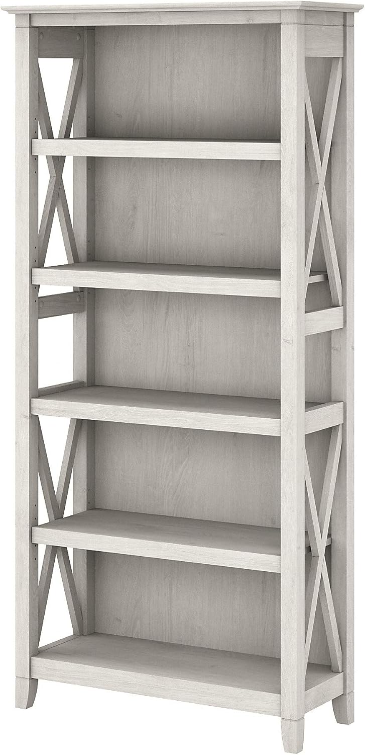 Linen White Oak 5 Shelf Bookcase E802