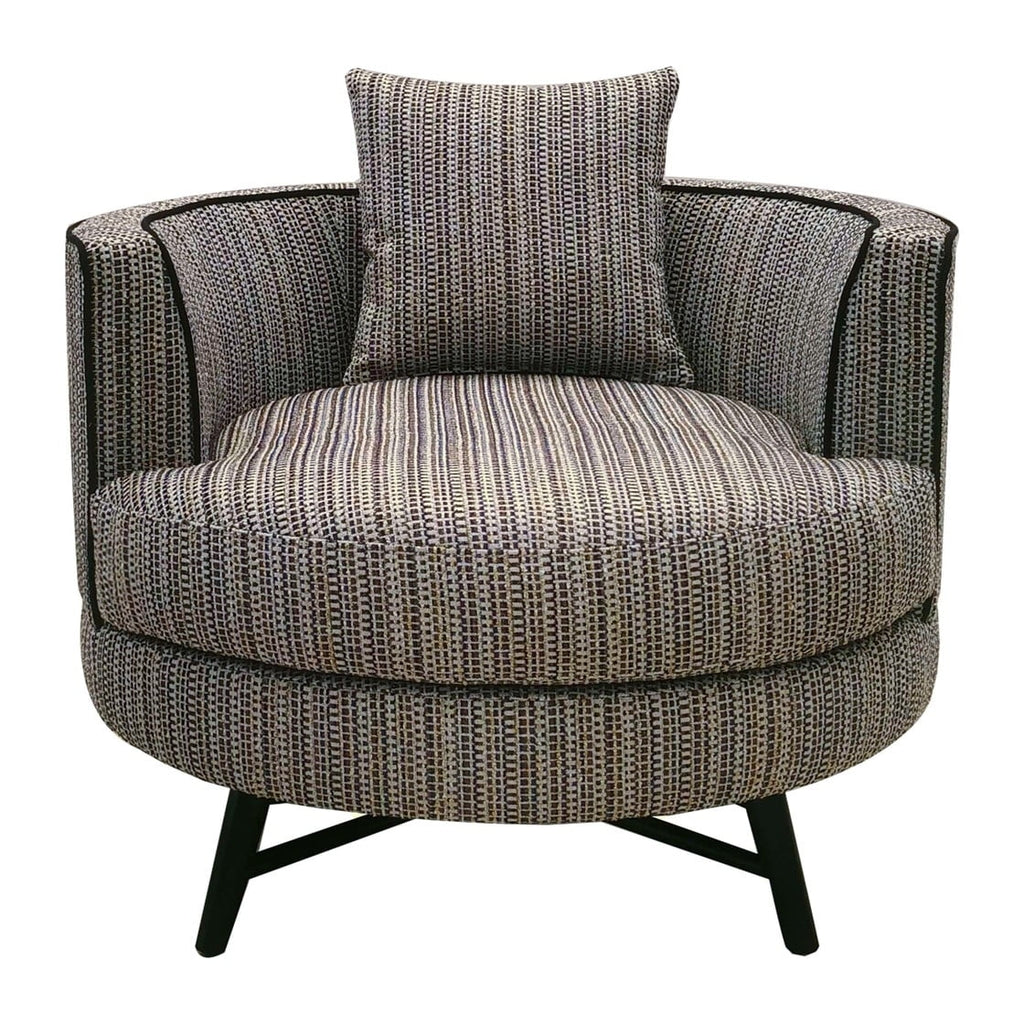 Modern Multi-Stripe Swivel Chair with Metal Base C840494