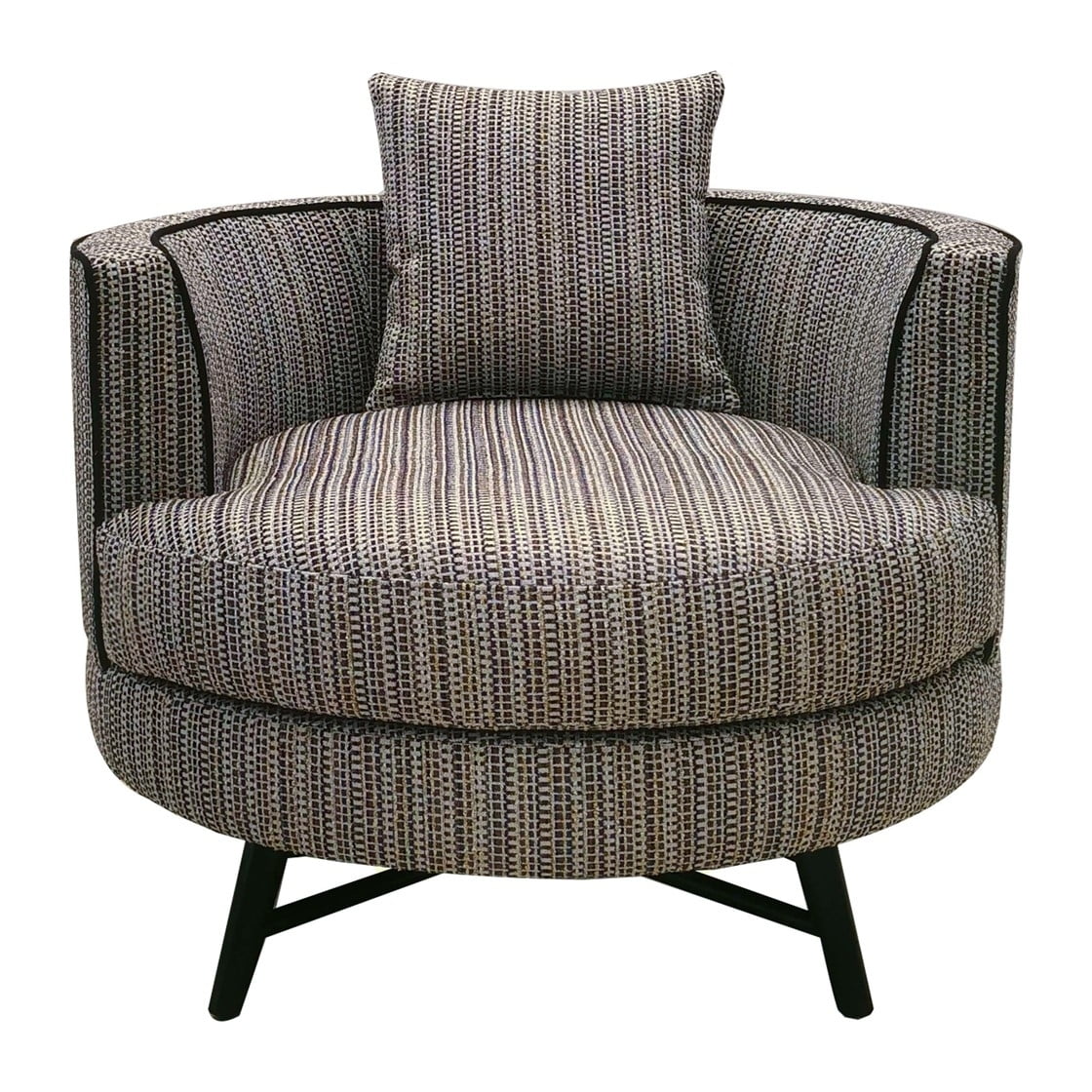 Modern Multi-Stripe Swivel Chair with Metal Base C840494