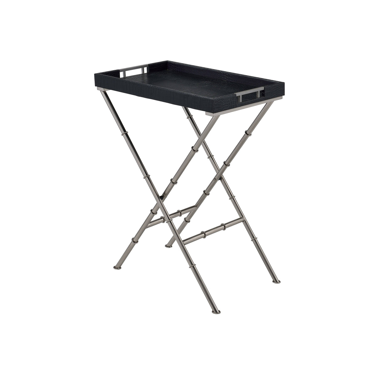 Black & Brushed Nickel Tray Table D69484