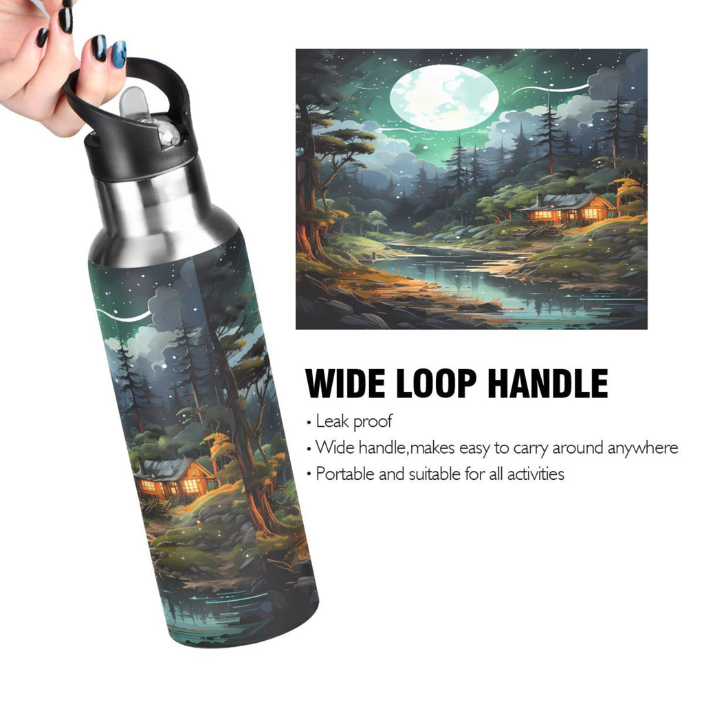 Stainless Steel Insulated Water Bottle with Straw Lid C133