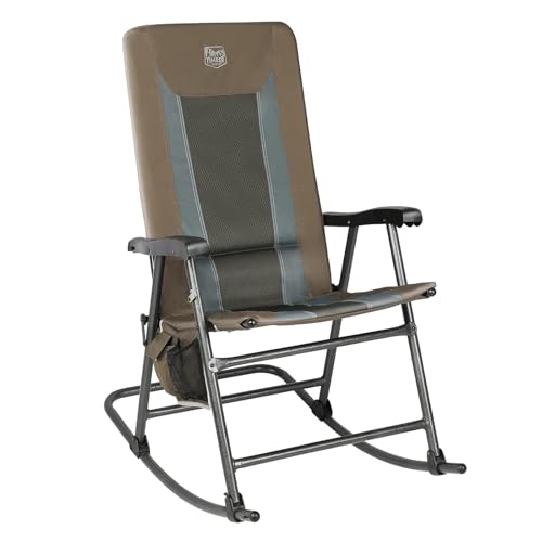 Foldable Padded Rocking Chair Set of 2 Brown T453172