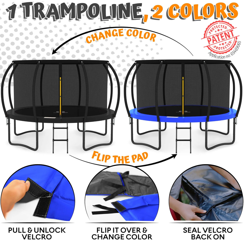 8FT 10FT 12FT 14FT Trampoline with Enclosure and Ladder C453