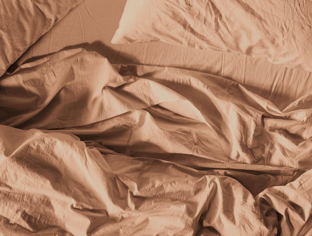 Organic Crinkled Percale Sheet Set Cal King Aegean Y3769
