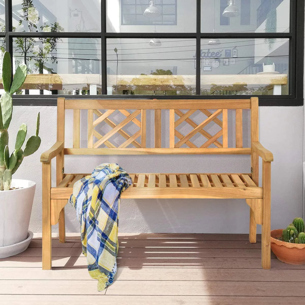 4 Ft Teak Acacia Wooden Patio Bench Q1039
