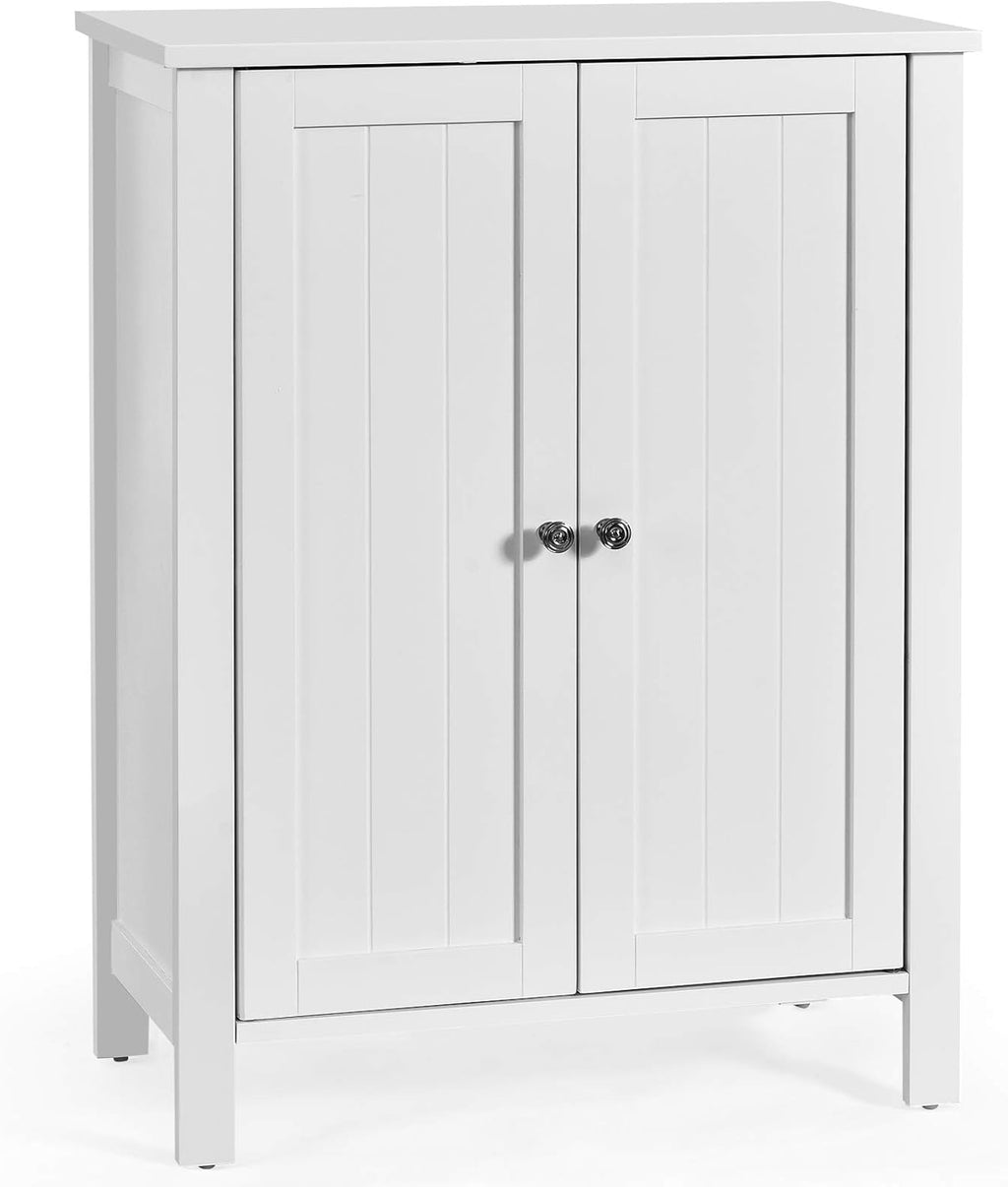 Black 3 Tier Wooden Bathroom Floor Cabinet with Double Door I420