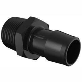 3/4-14 NPT to 3/4 Barbed Adapter, Glass Filled Black Nylon B876016
