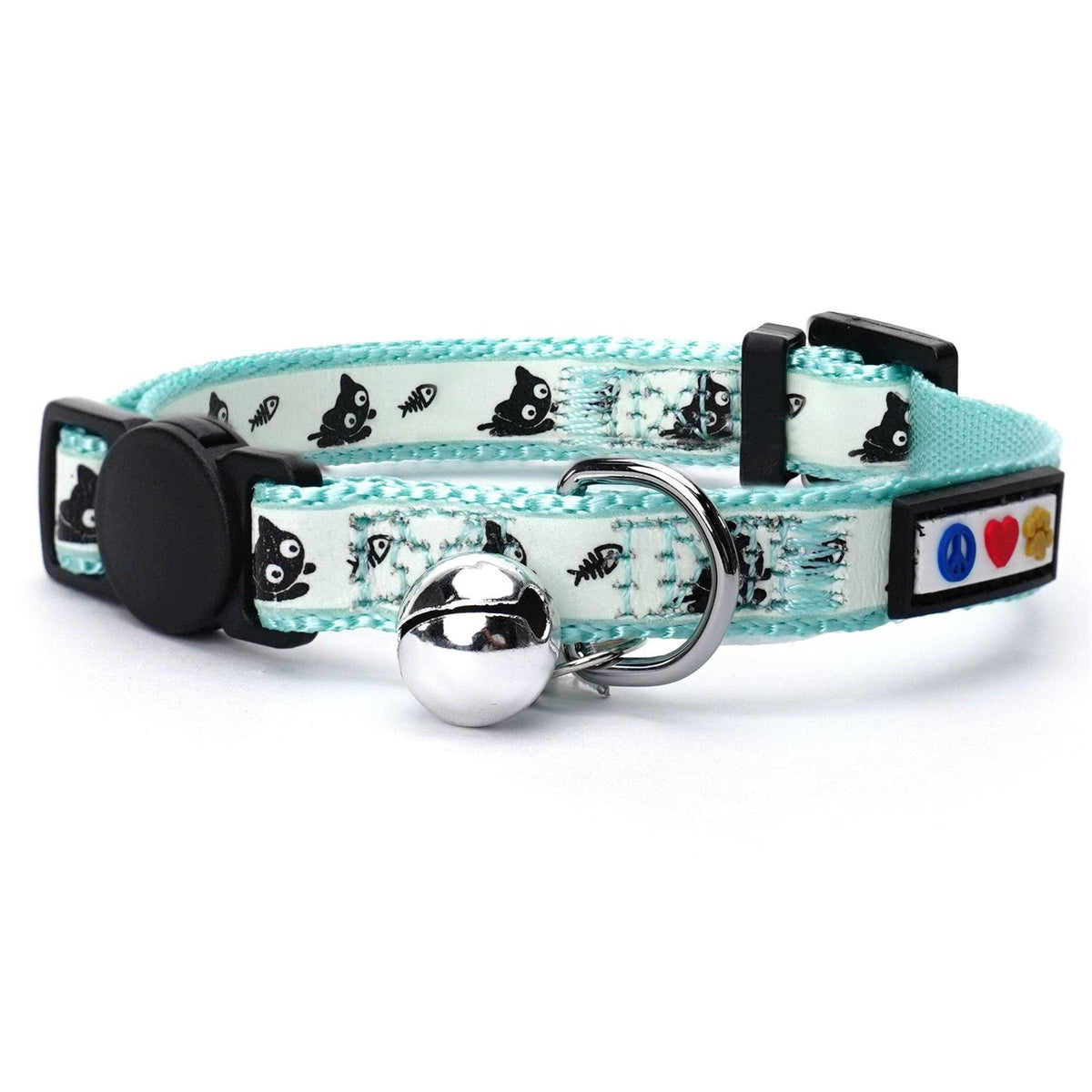 Cat Collar with Safety Buckle and Removable Bell R5070