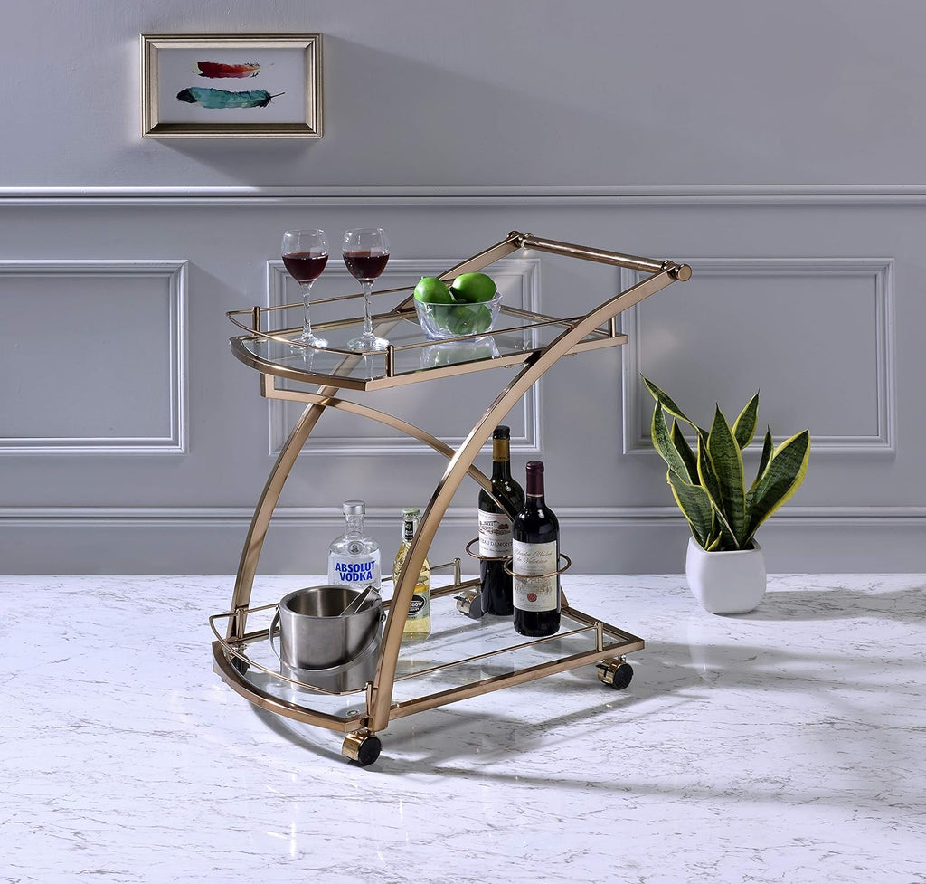 Gold Rolling Bar Serving Cart Z9779